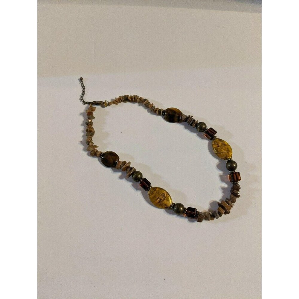 Premier Designs Jewelry SPICE IT UP Glass Bead & Shell Brass Plated Necklace